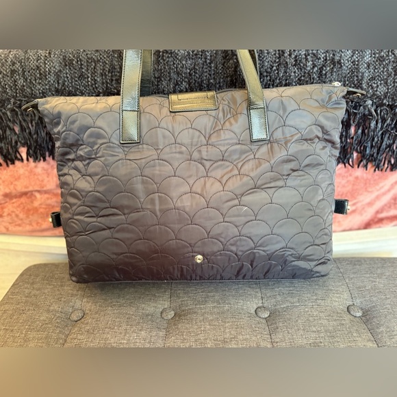 Dvf Diane Von Furstenberg Tote Travel Bag Black with Side Snaps - Picture 3 of 13